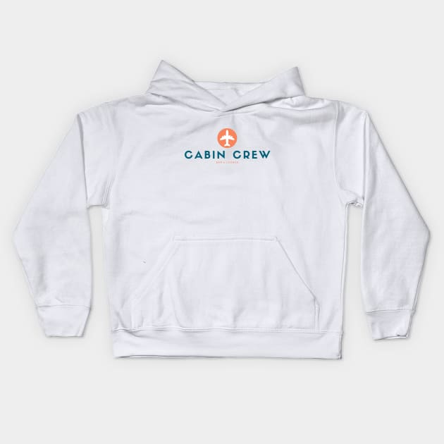 Retro Vintage Cabin Crew Lounge Bar Kids Hoodie by Jetmike